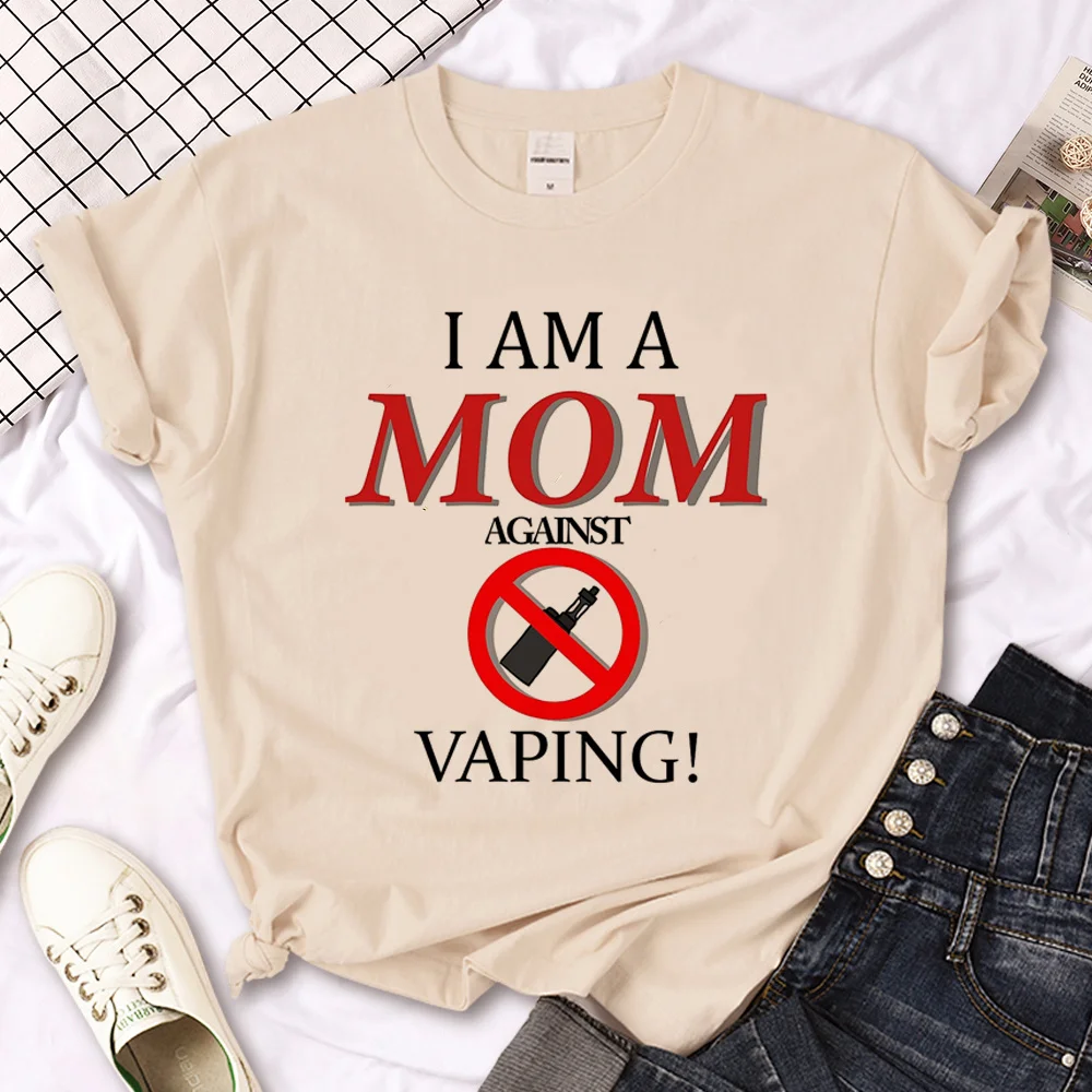 

Женская футболка с надписью «I am a MOM anti VAPING», летняя футболка в стиле Харадзюку, Y2K, женская дизайнерская одежда
