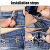 1/8set Adjustable Waist Buckle Star Shape Jean Pant Button Detachable Alloy Waist Tightener Clothing Accessories DIY Sewing Tool 6