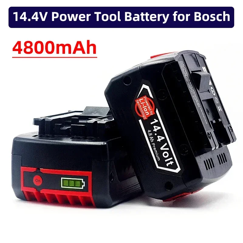 

14.4V Bosch Rechargeable Battery for GBH GDR GSR 1080 DDS180 BAT614G 4800mAh Lithium-Ion Replacement Power Tools Drill Battery
