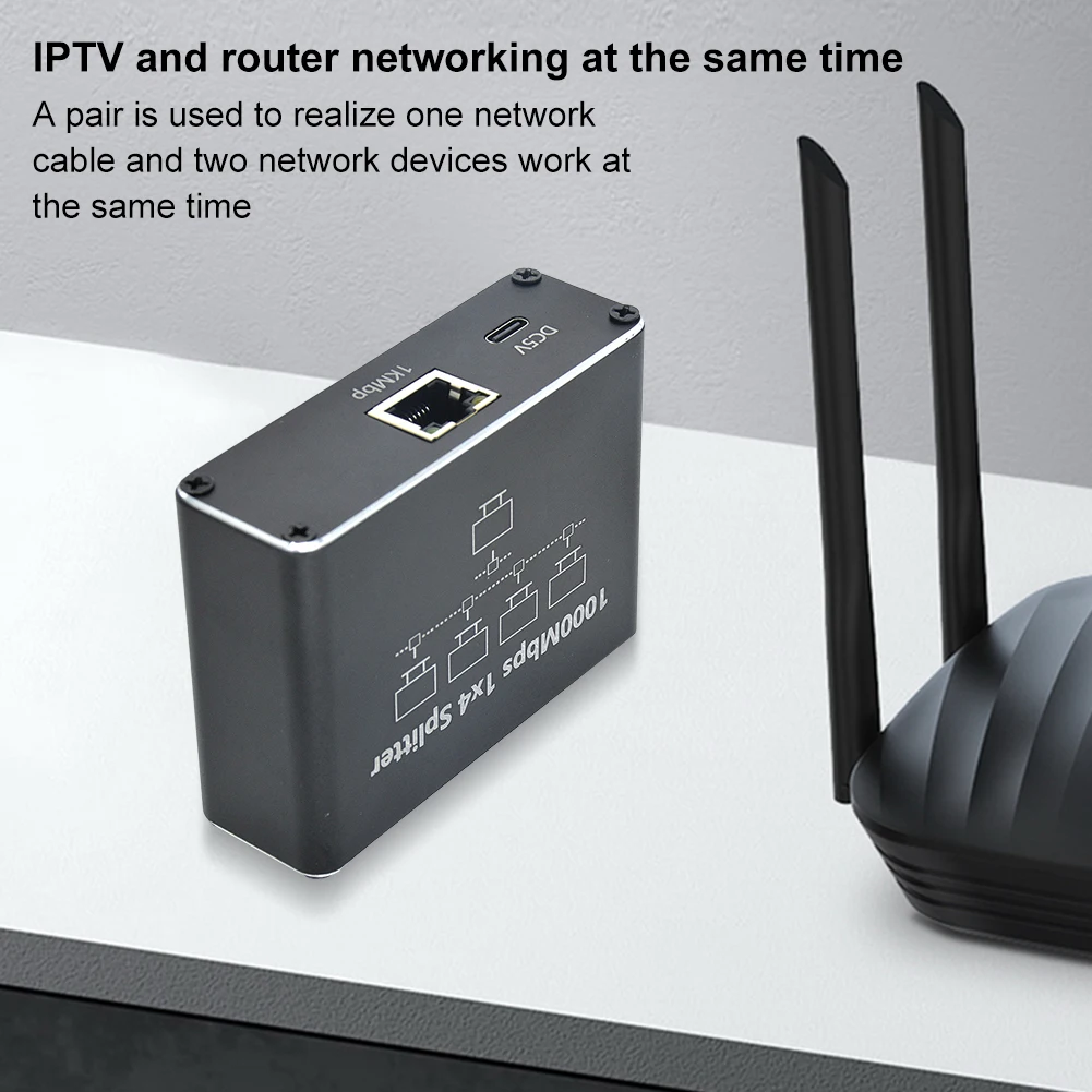 Ethernet Splitter 1 To 3/4 1000Mbps Internet Cable Splitter Gigabit Network for PC Laptop Router TV-Box Digital TV