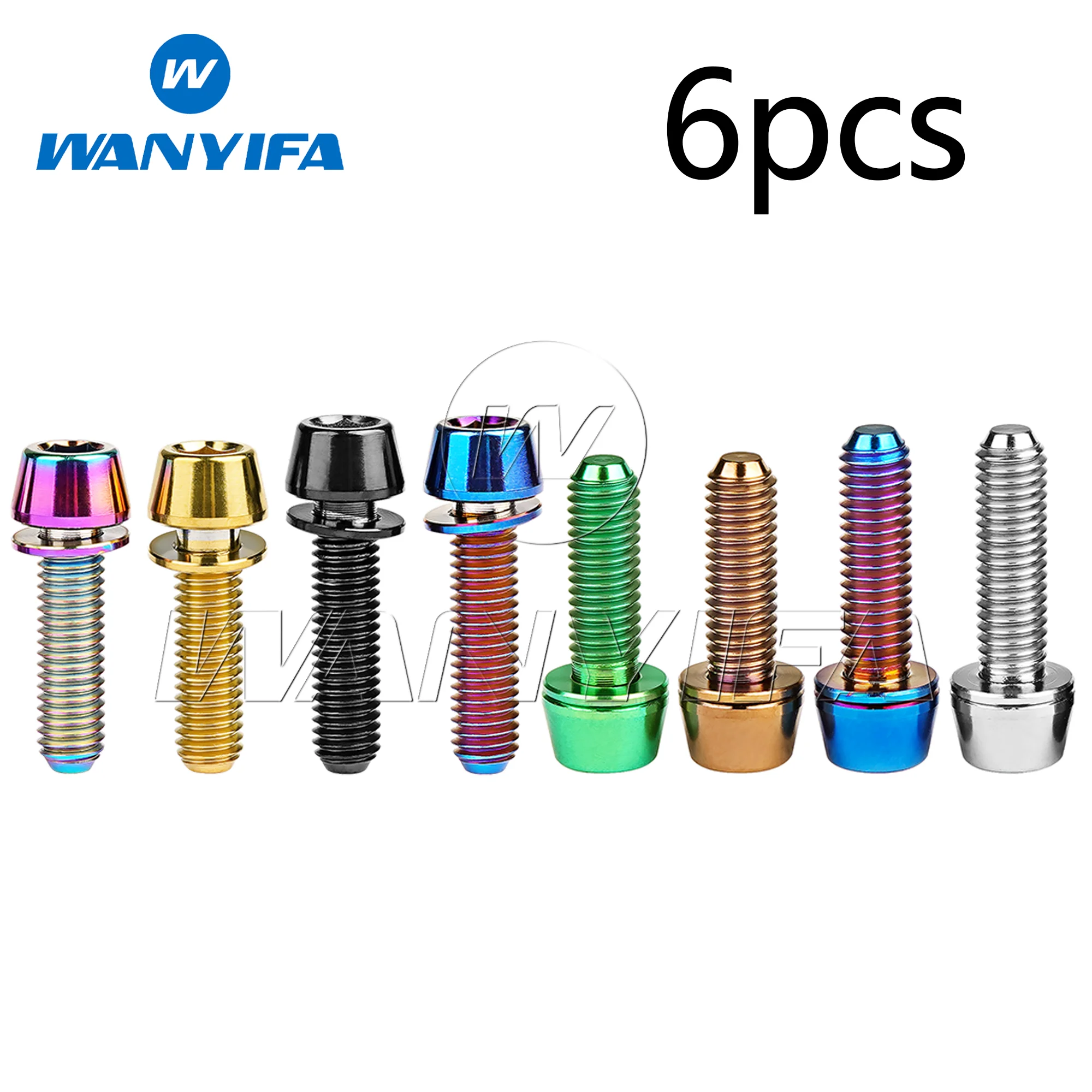 Bicycle stem bolts Titanium M5M6x16 18 20 25mm with washers for MTB mountain road 6pcs/lot