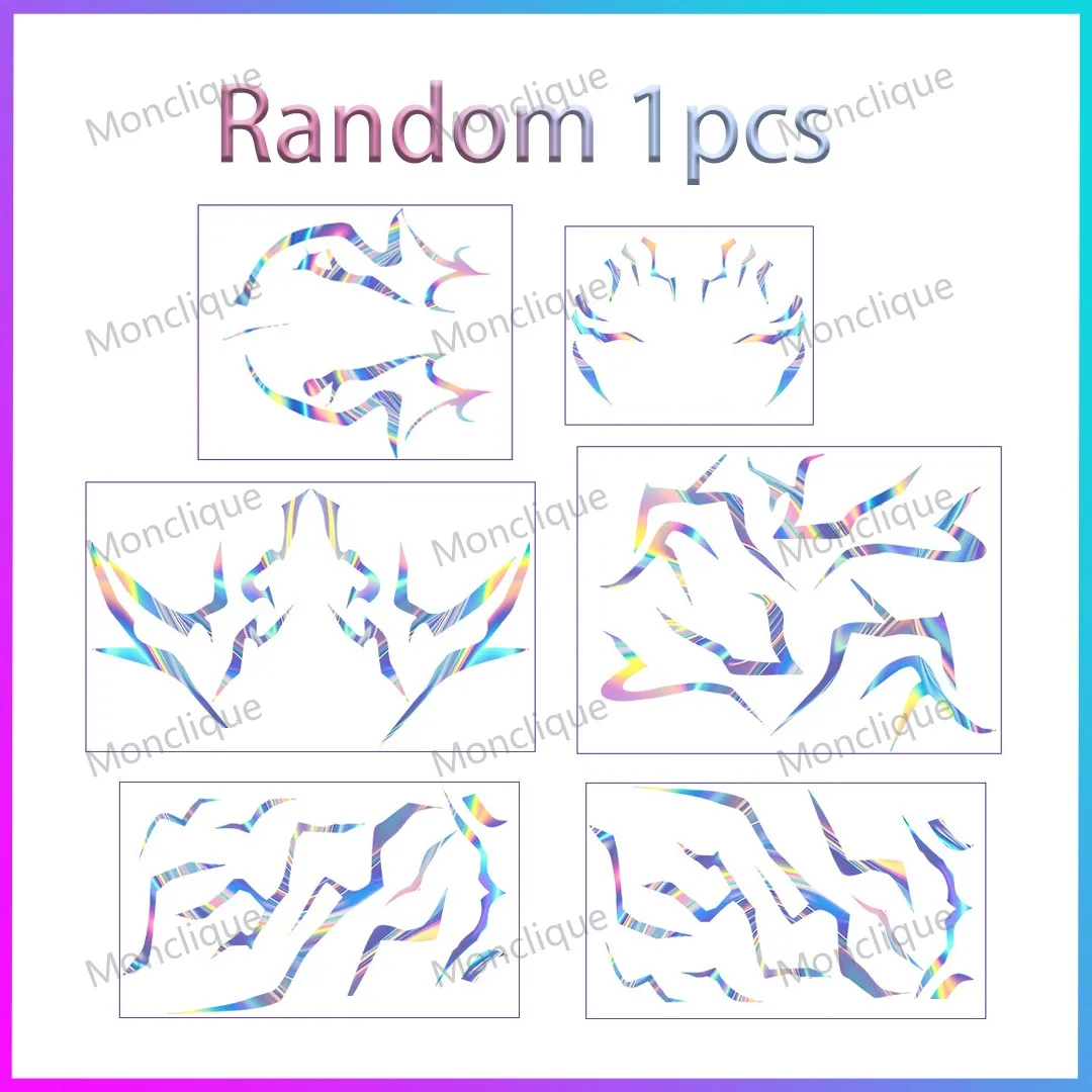 Temporary Tattoos Purple Lightning Bold Makeup Waterproof Face Arm Thigh Waist Sticker for Cosplay Party Gifts Halloween Random