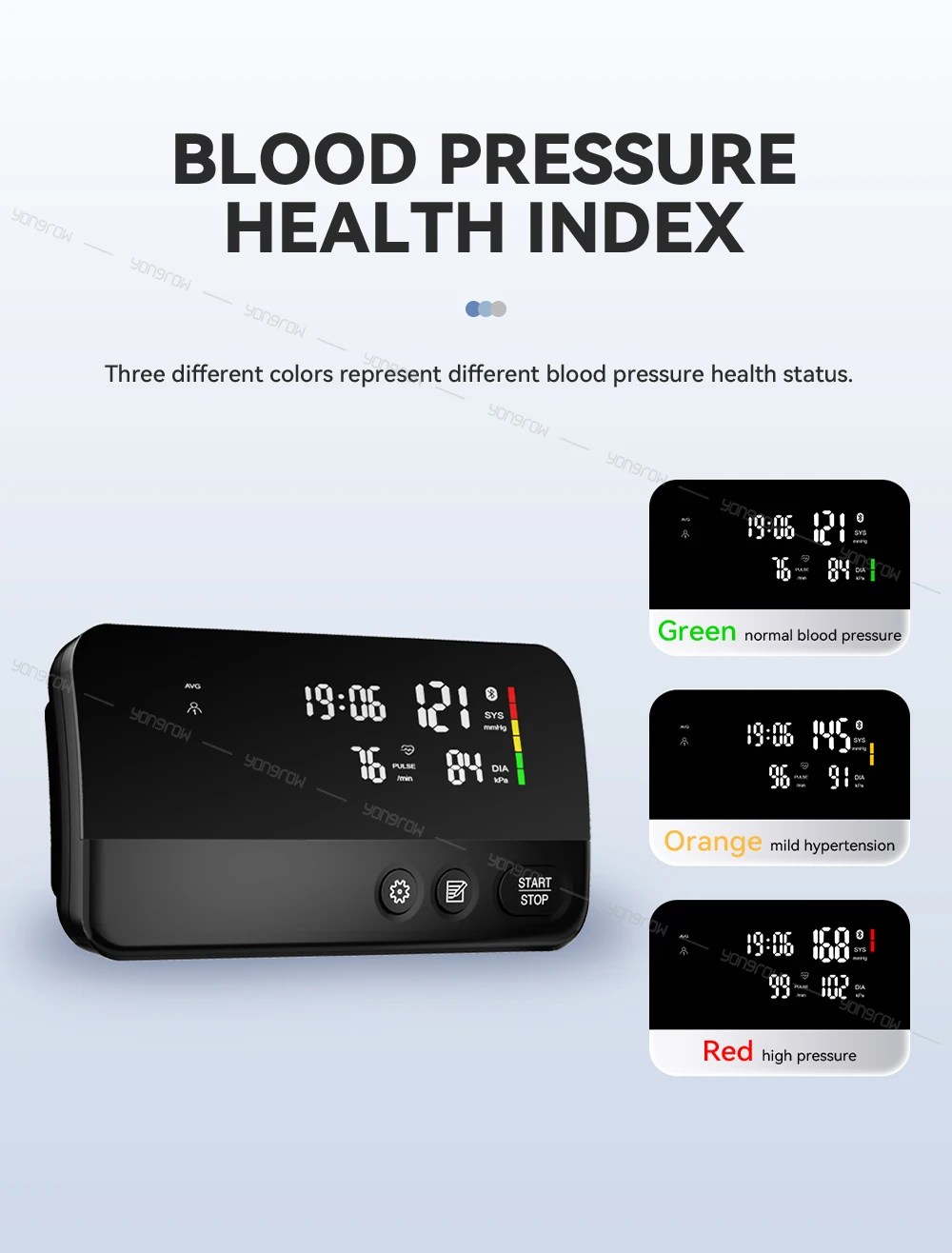 Yongrow Upper Arm Blood Pressure Monitor Heart Rate Digital LED Display Rechargeable Tonometer Portable Large Screen App Link 11 S48b8b69ab4fe4fca959bde168925fd1f5