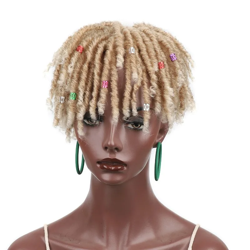 Synthetic Braided Hair Clip Braided Half Wig Locs Wig Soft Short Hollow Curly Braids Suitable for Men and Women