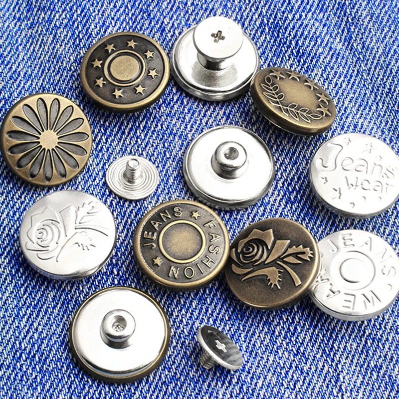 

5pcs Buttons Sewing Snap Fastener Metal Pants Buttons For Clothing Jeans Perfect Fit Adjust Button DIY Sewing Accessories