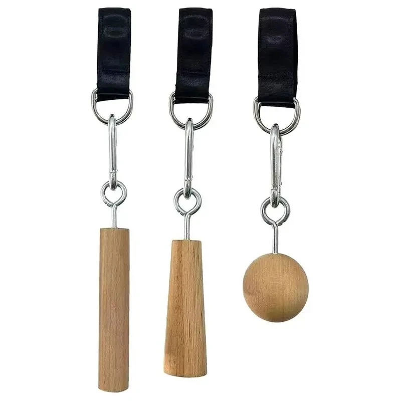 Wooden Handle Pull Up Ball Grip Finger Strengthener Exerciser Arm Muscle Strength Workout Rock Climbing Bouldering Training Tool 6
