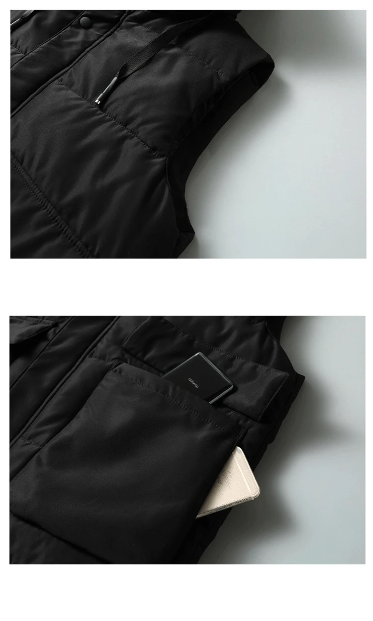Plus Size 10XL 11XL Men\'s Vest Jacket Winter Waterproof Warm Sleeveless Men Jacket Fashion Hooded Casual Vest Thicken Waistcoat