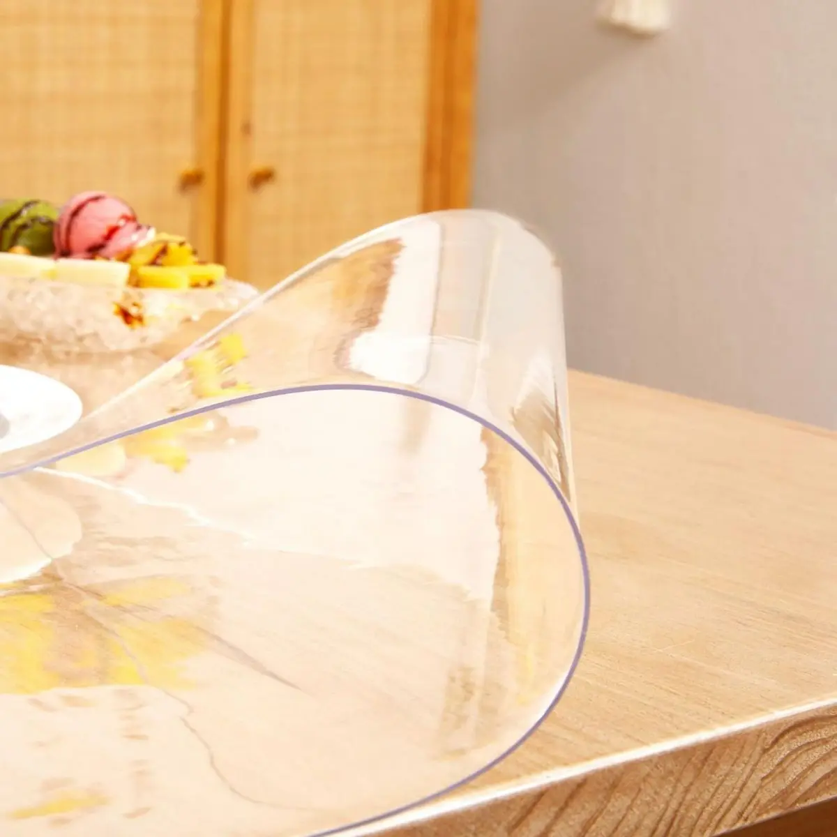 Soft Glass Tablecloth Transparent PVC Table Cloth Waterproof Oil Proof Kitchen Dining Rectangular Table Cover Matte Clear