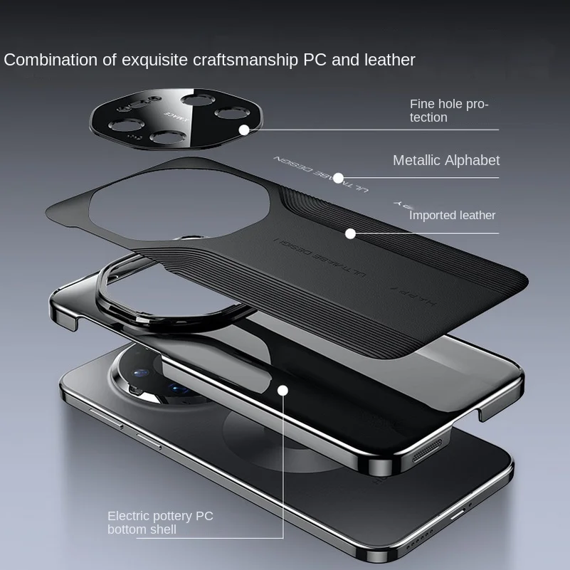 Luxury Leather Texture Electroplated Frame Case - Ultimate Slim Design
