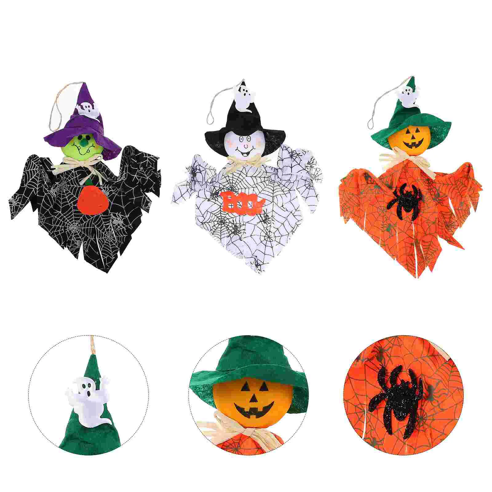

3 Pcs Props Baby Pendant Decor Party Hanging Decorations Cloth Halloween Ghost Ornament