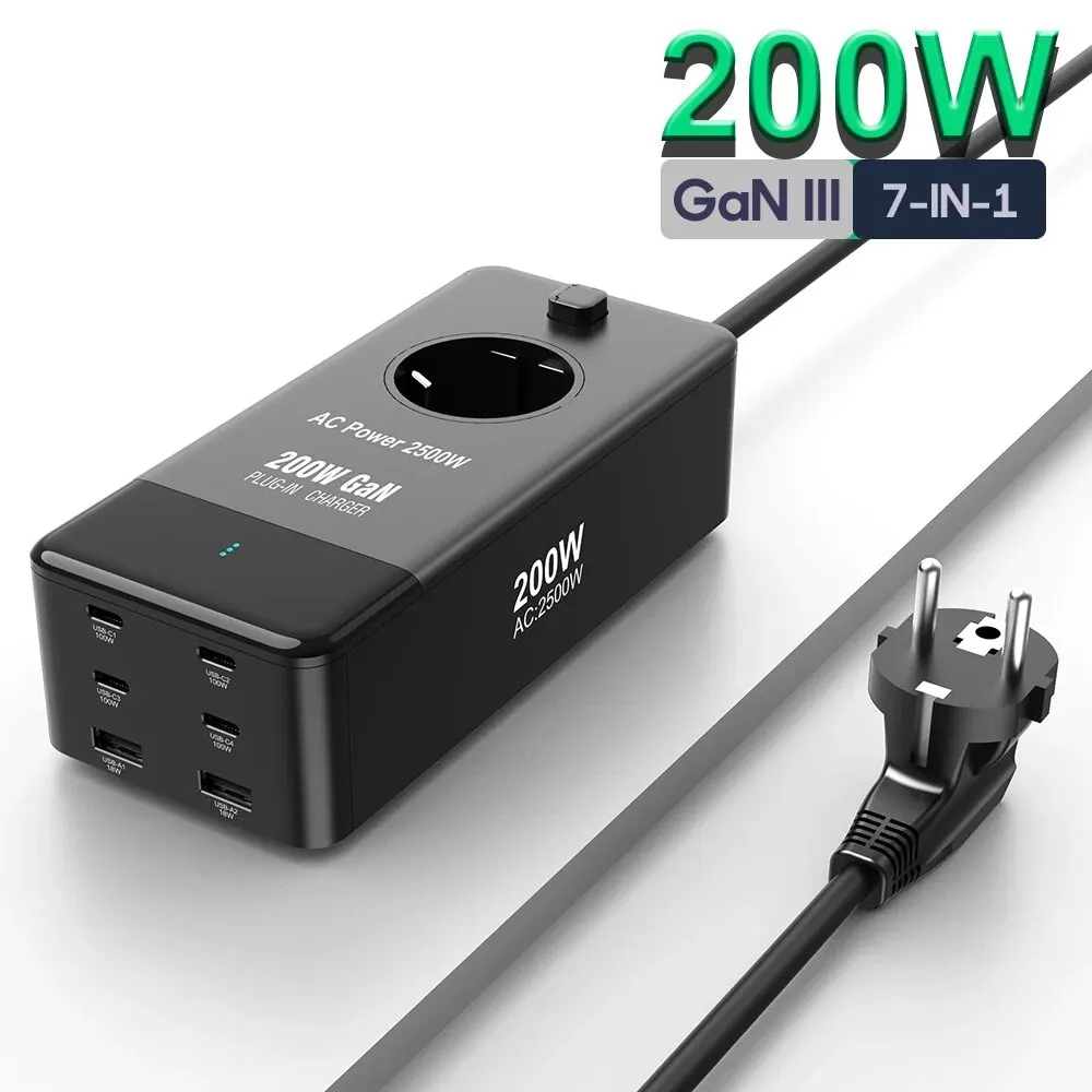 Ładowarka 200W GaN za $65.28 / ~257zł