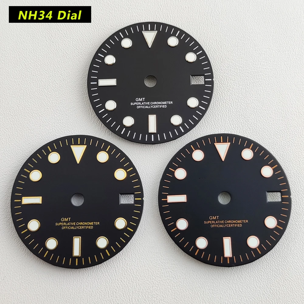 

Циферблат NH34 GMT, циферблат часов, циферблат S, зеленый светящийся циферблат, подходит для движения NH34, аксессуары для часов, инструмент для ремонта часов