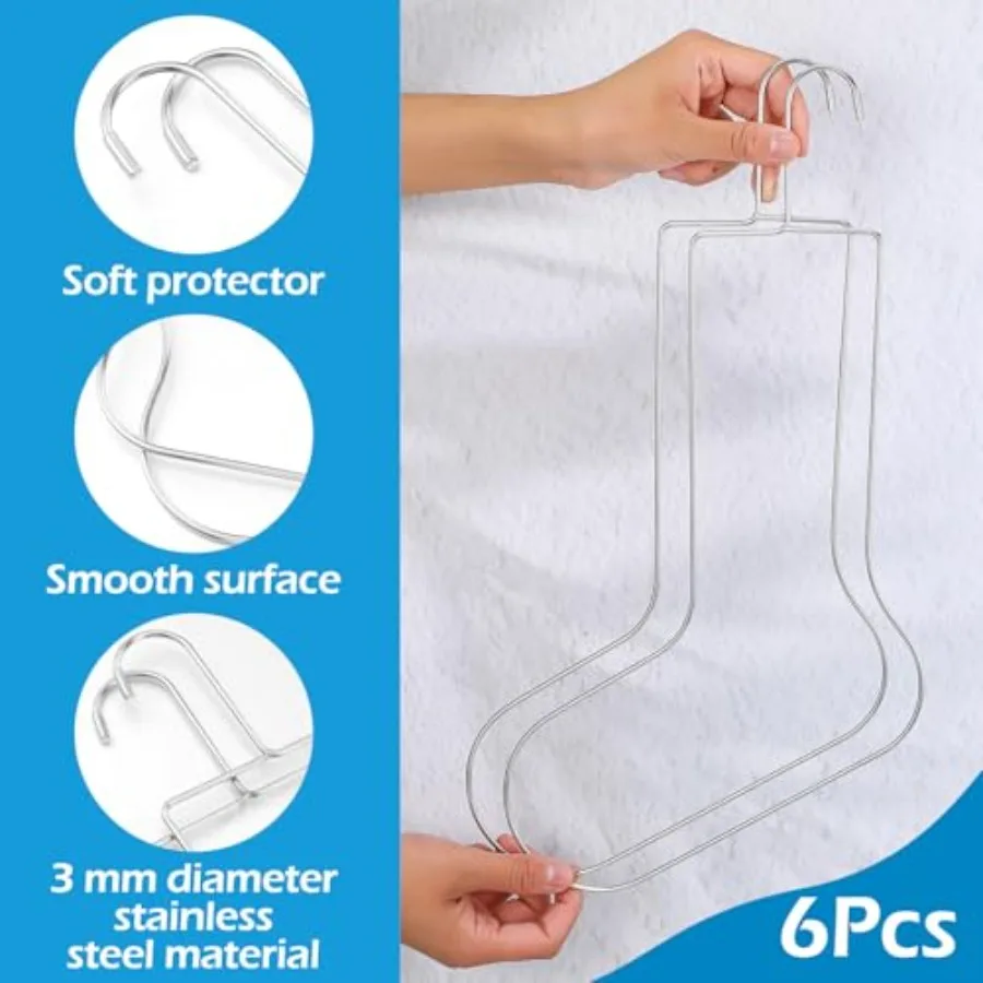 3 Pairs Sock Blockers for Knitting Crochet Small Medium Large Stainless Steel Sock Drying Hangers for and Adults Shaping Displa