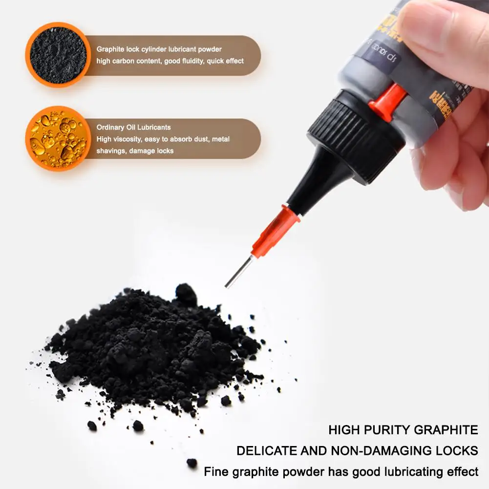 60ml Graphite Powder Lubricant Natural Lock Core White Cover Lubricant For Window Guides Keys Door Guides graphite powder lubricant,graphite lubricant