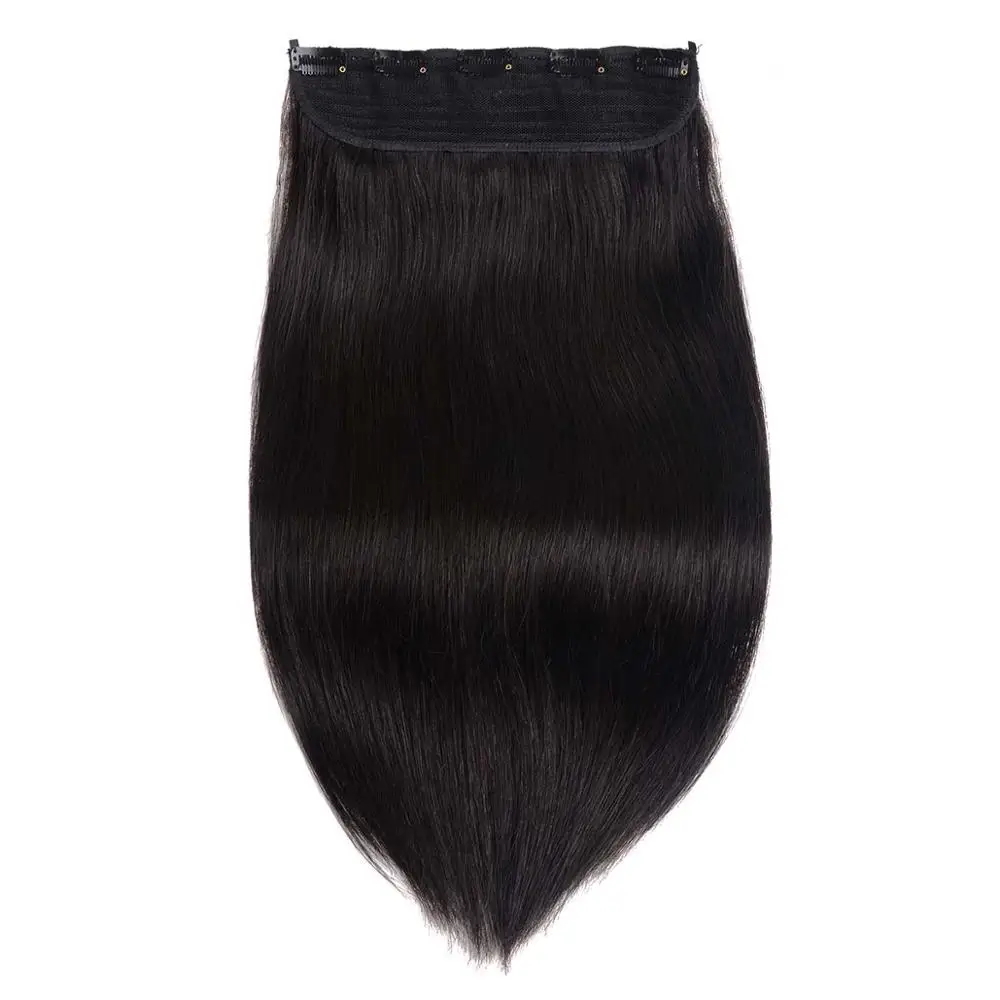 Natural human hair 1 piece clip on extension