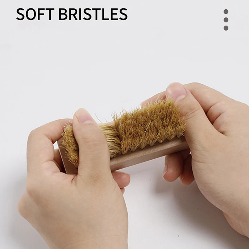Useful Wood Handle Shoe Brush Polish Brush Plastic Hair Soft Pig Hair Brush Sneaker Shoe Cleaning Brush Laundry Brush 3