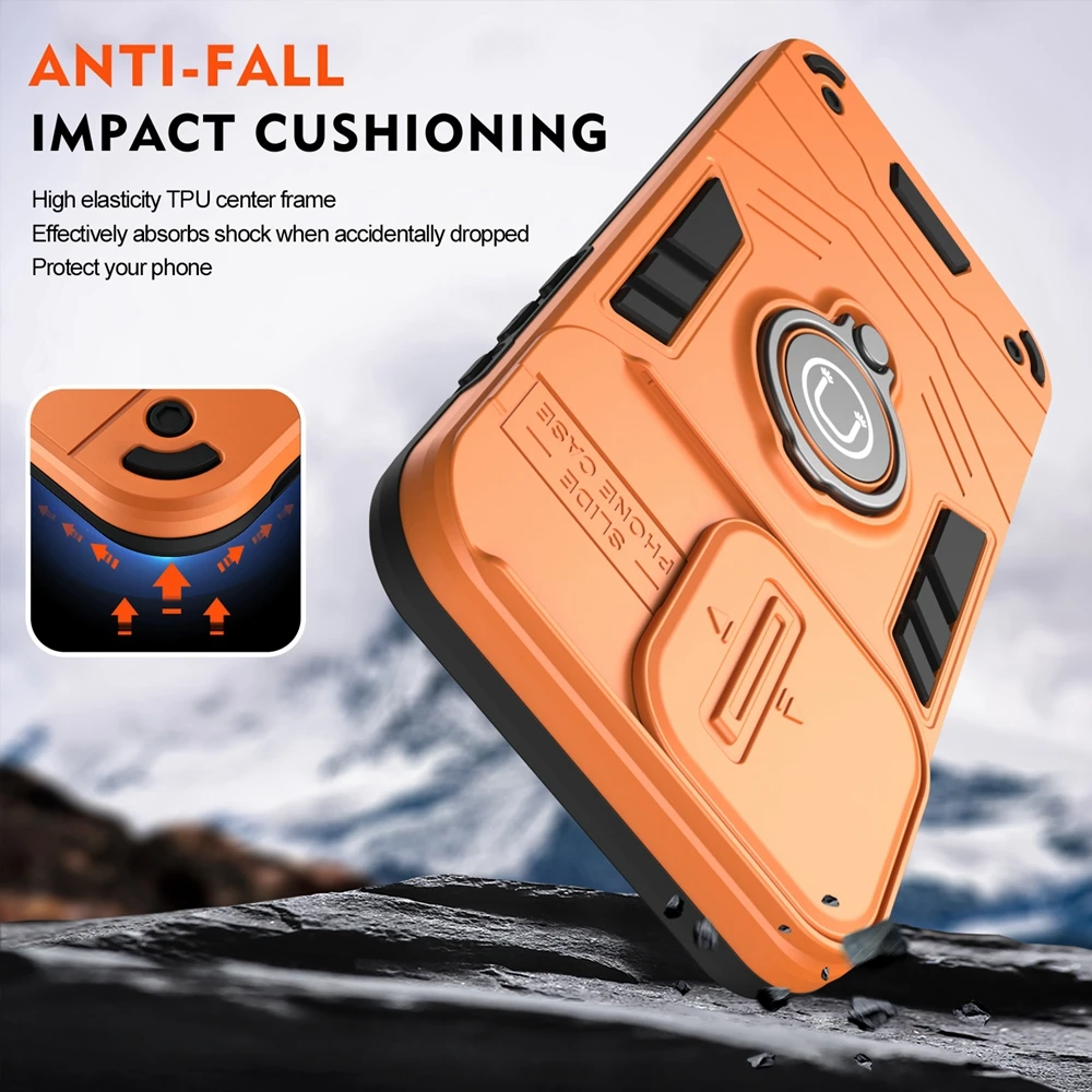 Enhanced Armor  Case with Magnetic Holder and Lens Protector Cover