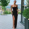 Y2K Summer Hot selling Women's Wear Slim Fit Off Back Sexy Split Dress with One Line Collar 5