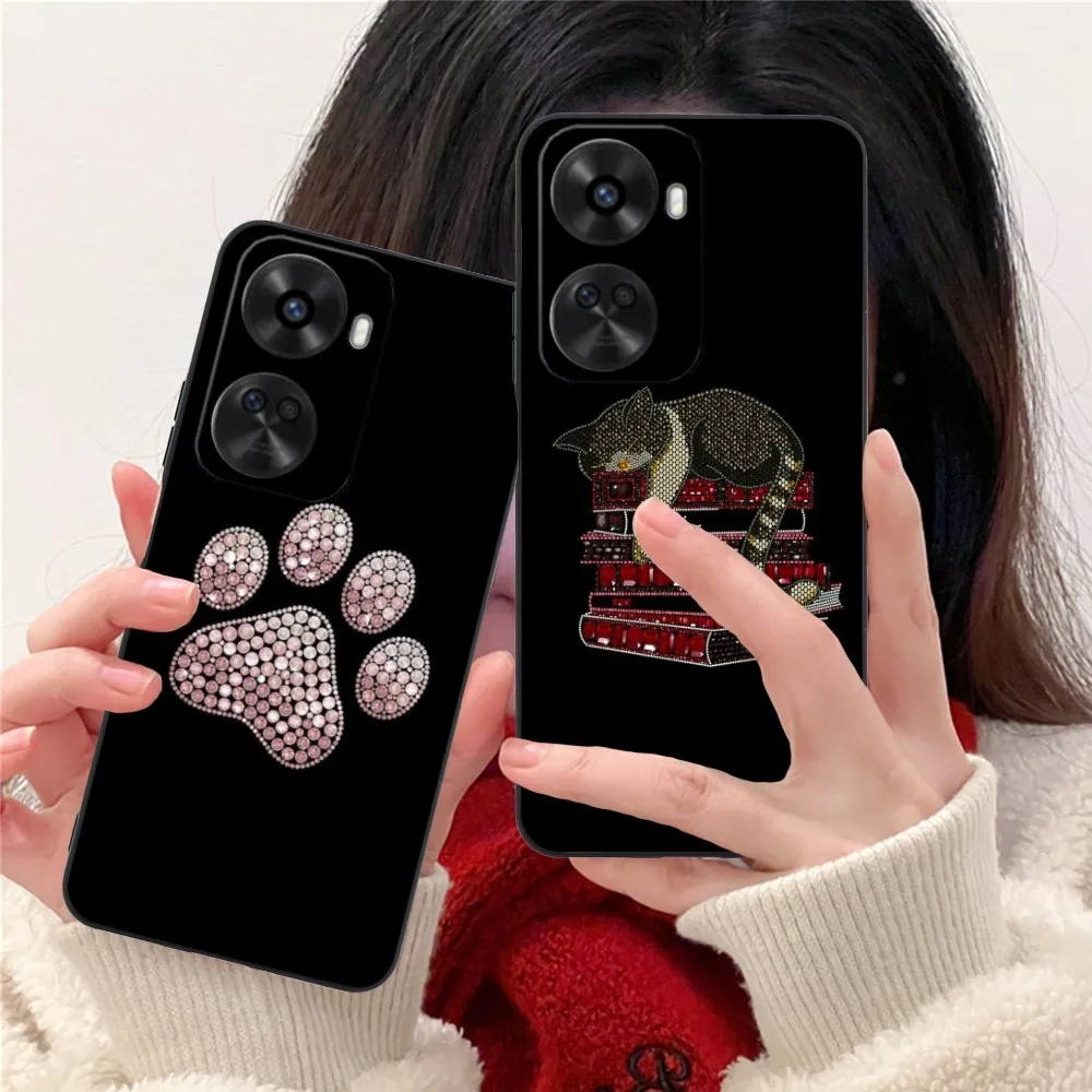Shining Diamond Mobile Cell Phone Case For Huawei Nova 12 11 10 9 8 7 Pro Se 5G Black Soft Phone Cover Funda