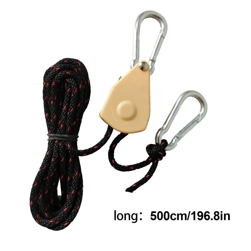 4mm 4m Corde Bouchon Serrage Tendeur de poulie en nylon réfléchissant avec  mousqueton Auvent Tendeur de corde à vent réglable pour le camping