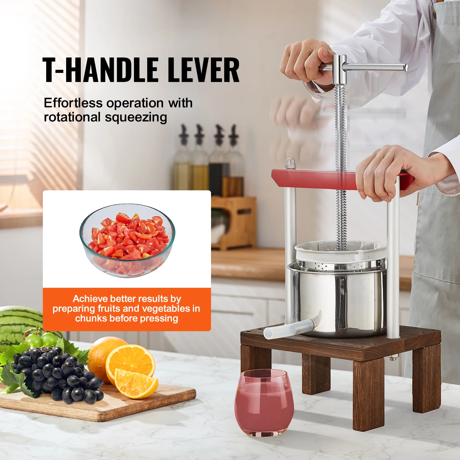 Manual juicer 2L Orange Juicer Extractor Stainless Steel Household Manual Squeezer Fruit Tincture Wine Olive Pressing Kitchen Machine manual juicer