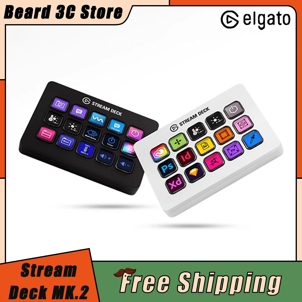 Elgato Stream Deck Mk.2 Pannello Console Multifunzionale Live-Streaming Designer Mini Tastiera Desktop Assistant Office Macro Gamer