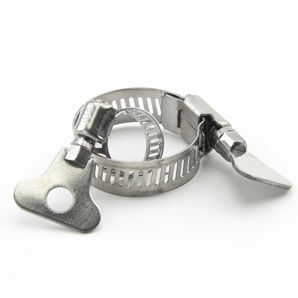 Hose Clamps Worm Gear Adjustable Key Clamp Stainless Steel for Water Pipe Automotive Mechanical 2-10pcs