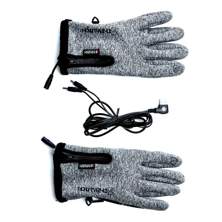USB electric heating fishing gloves 5 finger full heat takeout dispatcher winter cycling hunting warm gloves bare finger touch