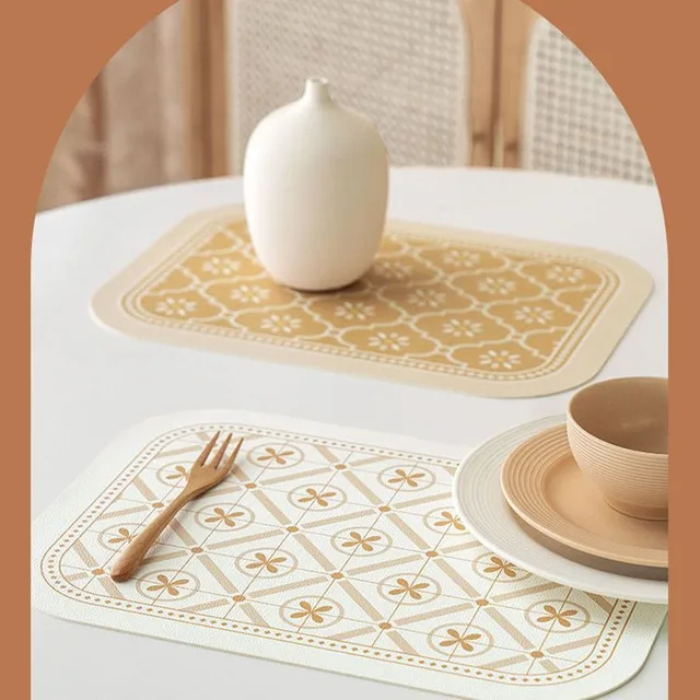 Retro Skandináv Bőr Asztal Szőnyeg Egyszerű Pu Placemat Vízálló Olajálló Hőszigetelt Szőnyeglemez-Tál Anti-Heat Pad Asztali Dekoráció - Image 2