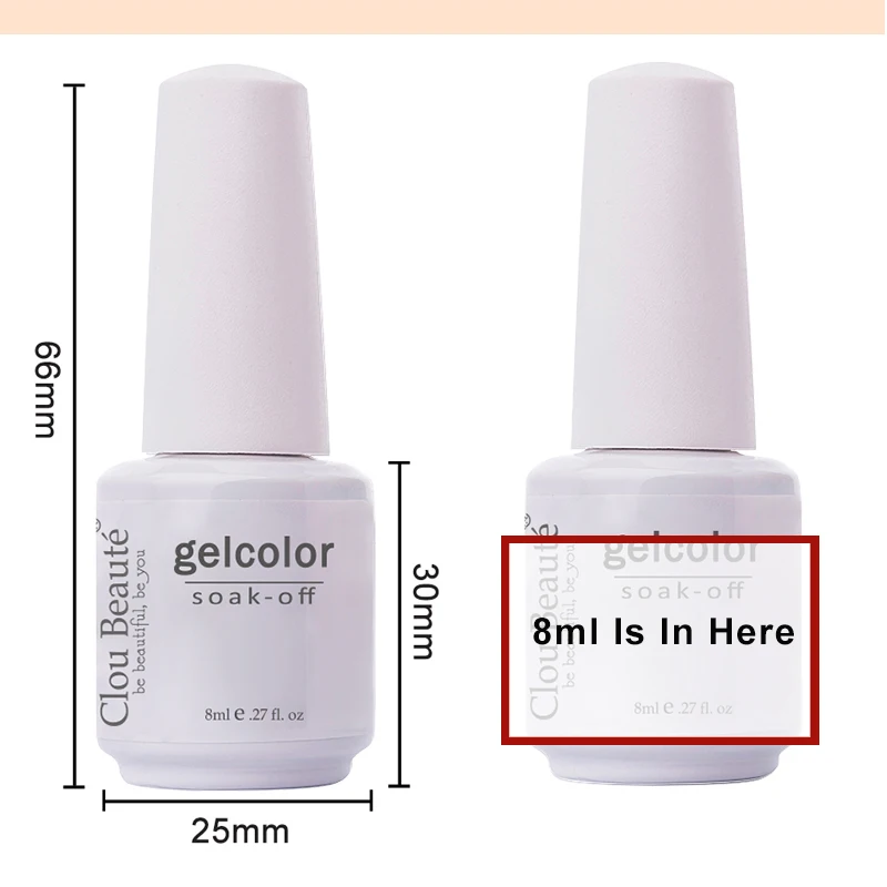 Clou Beaute 8 Ml New 115 Color Uv Gel Nail Polish All for Manicure Semi Varnish Soak Off Nail Art Gel Resin 8ML White Manicure