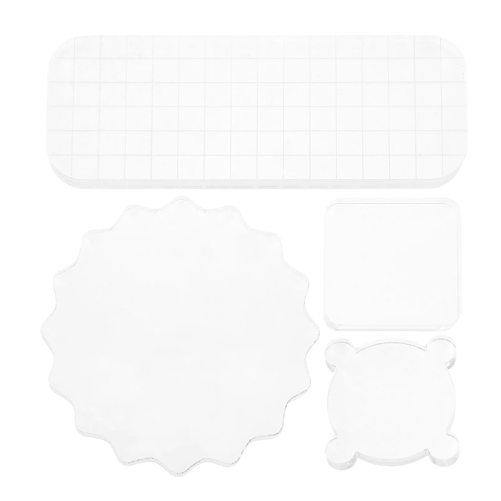 

4 Pcs Stamp Handle Seal Block Tool Bear Head Square for Stamping Clear Stamps Card Making Acrylic