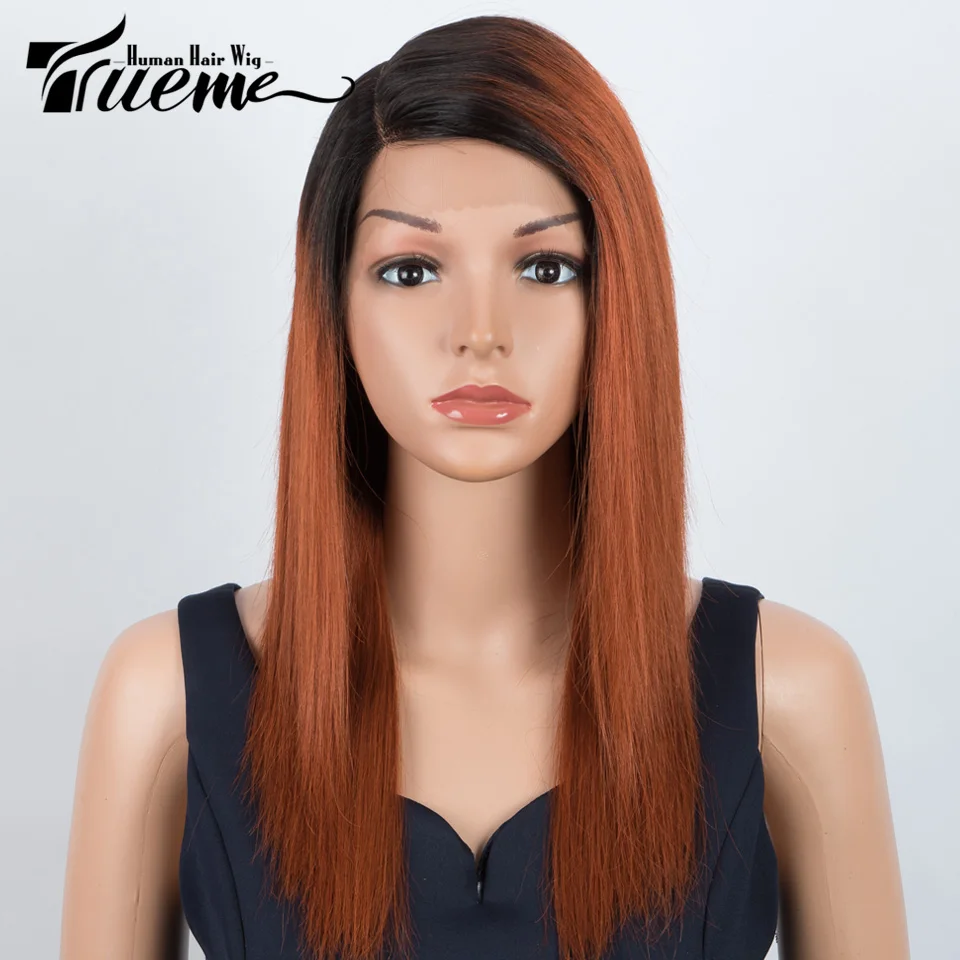 trueme-straight-lace-front-human-hair-wigs-highlight-transparent-lace-human-hair-wig-for-women-ombre-99j-brazilian-t-part-wig