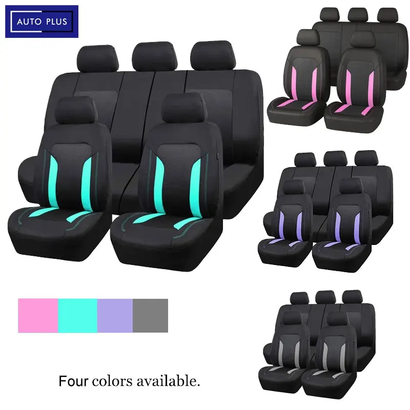 AUTO PLUS Universal Mesh Auto Sitz Abdeckung Set Voiture Zubehör Innen Unisex Fit Meisten Auto SUV Spur Van Mit Zipper Airbag Kompatibel