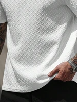 T-shirt jacquard à coupe classique pour homme, manches courtes, décontracté, pour la mode estivale, haut pour homme pour tous les jours 5