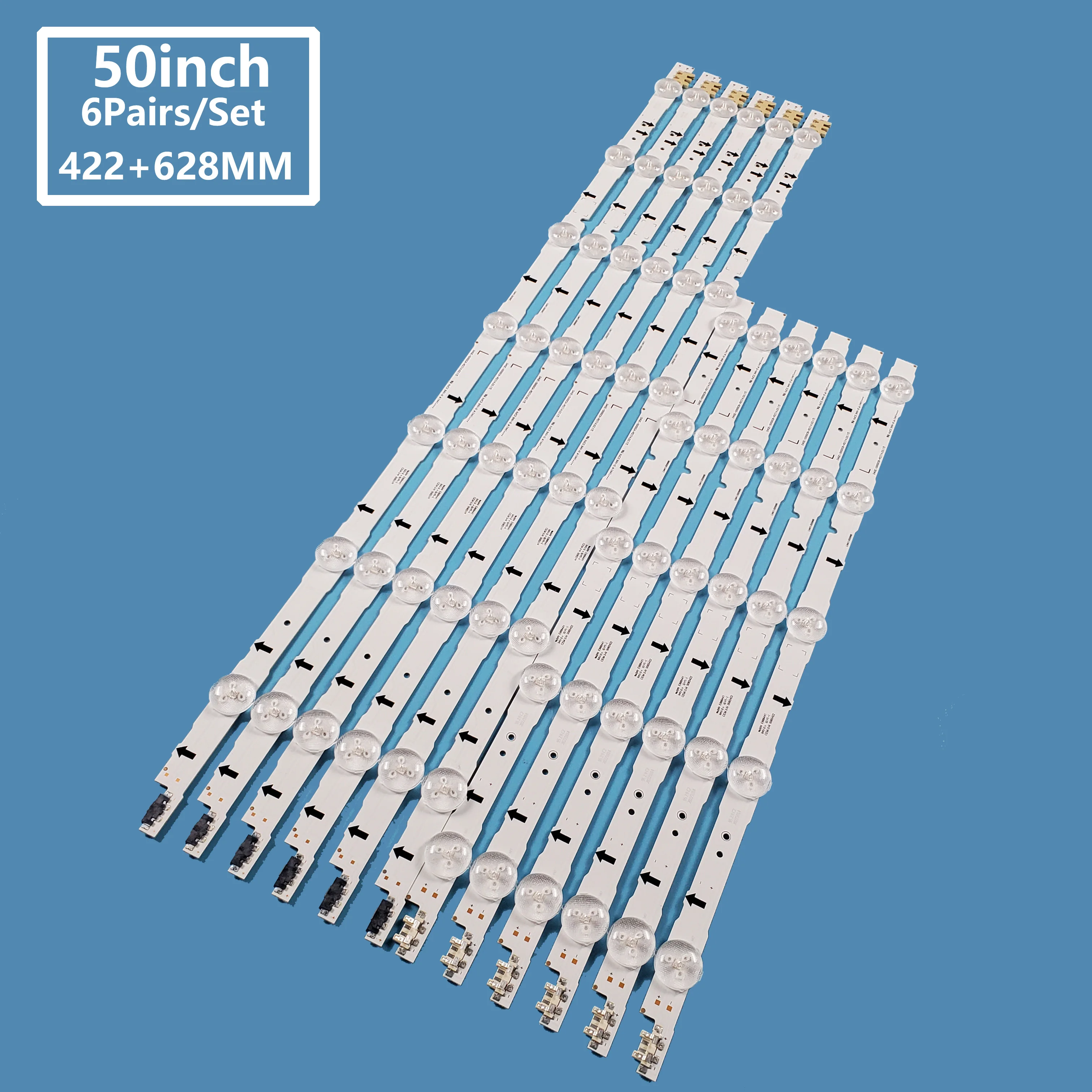 12 Pz/Set Smart Tv Led Retroilluminazione Bar Strip Muslimax/R05-Rev1.2 D4Ge-500Dca/B-R2 Bn96-30427/30428 Per Samsung 50 Pollici Tv