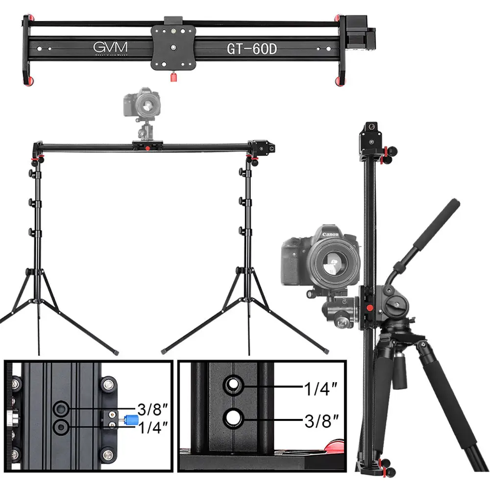 GVM GT-60D 27inch Motorized Camera Slider Video Rail Track Dolly Aluminum Alloy with Remote Control Rechargeable Battery