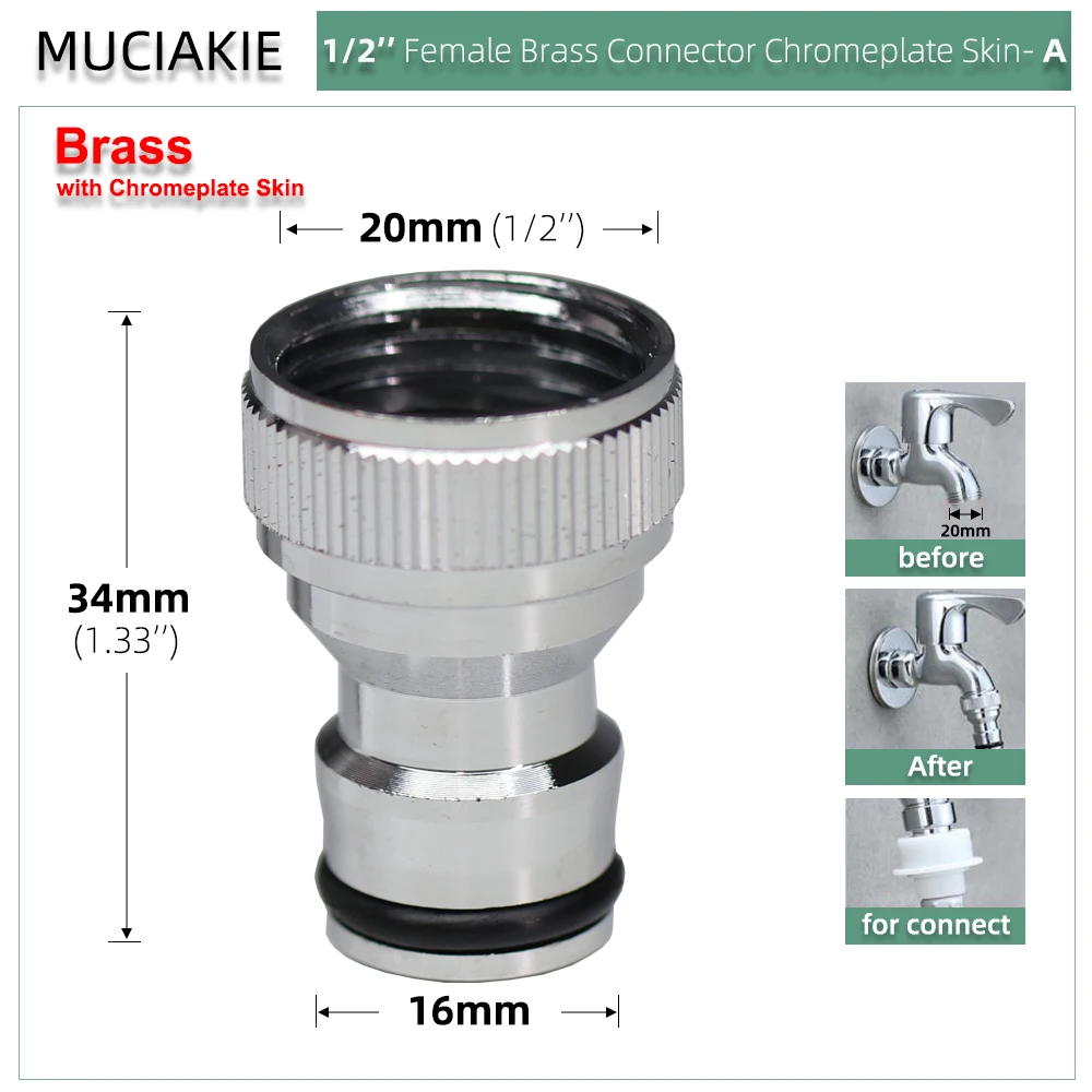 1/2" 3/4" 1" Thread Brass Tap Connectors Garden Watering Irrigation Washing Car Fittings Coupling Adapter Hose Quick Joints garden hose connector