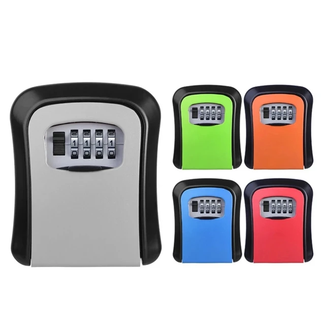 4 Digit Combination Key Lock Box Aluminum Wall Mounted Key Lockbox With Code For House Key Storage Security Protection 2