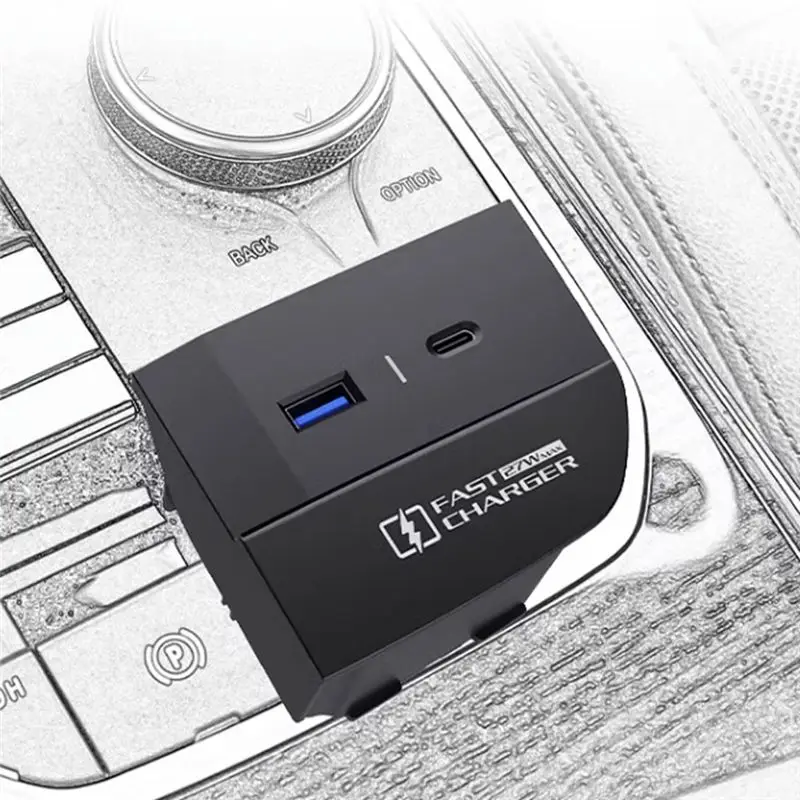 1 PCS 27W 자동차 USB 유형 C 고속 트레이 패드 보관함 부품 액세서리 BMW X3 X4 IX3 2022 2023-A65M