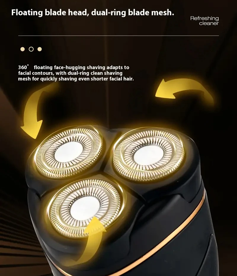 3D Floating Electric Razor Men With LED Display, Type-C Charging, Stainless Steel Blades Perfect Gift For Dad Or_voghion.com