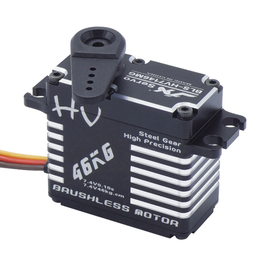 

JX Servo BLS-HV7146MG 46 кг полный CNC цифровой бесщеточный Стандартный водонепроницаемый сервопривод для радиоуправляемого автомобиля грузовика гусеничного вертолета робота