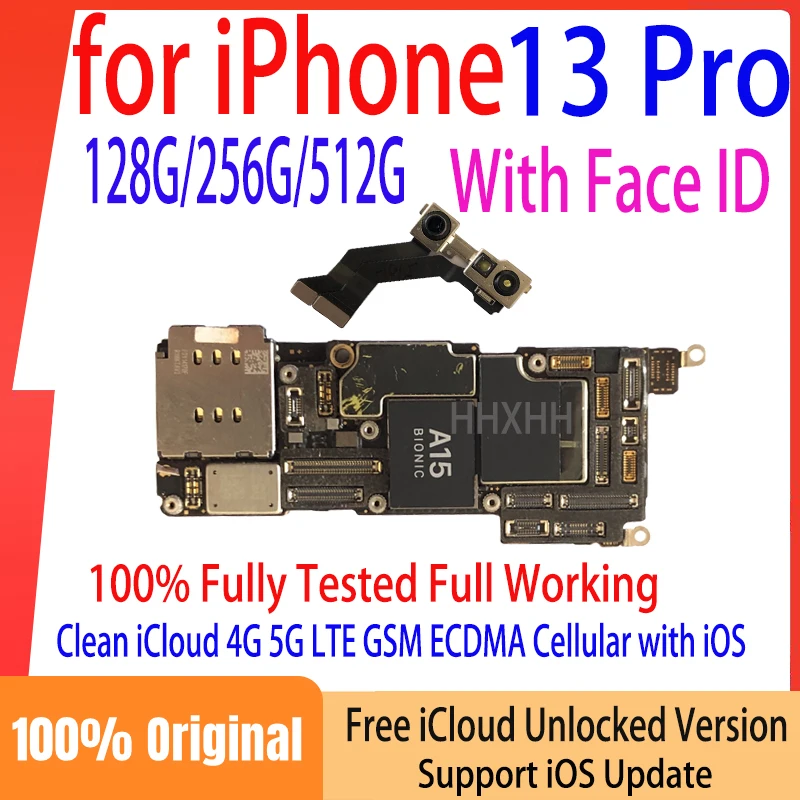 Iphone Motherboard Mobile Motherboard Cell Phone Parts Original Motherboard For iPhone 13 Pro max Main board With Face ID Unlocked Logic Board With Full Chips for iPhone13 5G tested