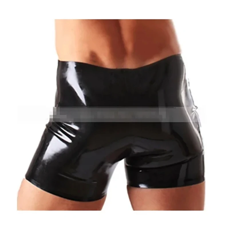 Latex Shorts natural seamless Pants sexy boxers Tight panties exotic underpants Trousers