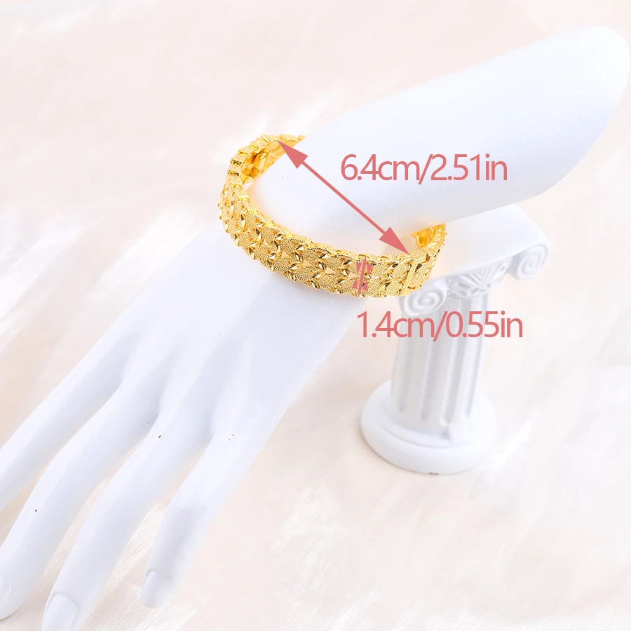 Bangle Bracelet 4pcs 24K Bangles Ethiopian Dubai Trendy Bangles for Women Arab African Gold Color Bracelet Jewelry Middle East Wedding Gifts