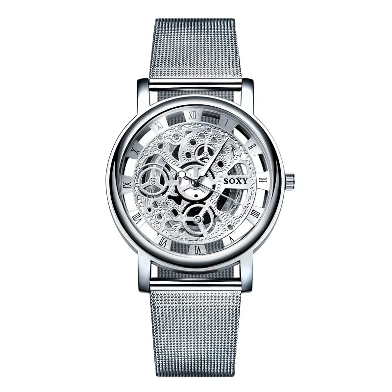 

Luxury Skeleton Women Watch Gold Watches Ladies Clock Watches Gold High Quality Men and Women Couple Watches