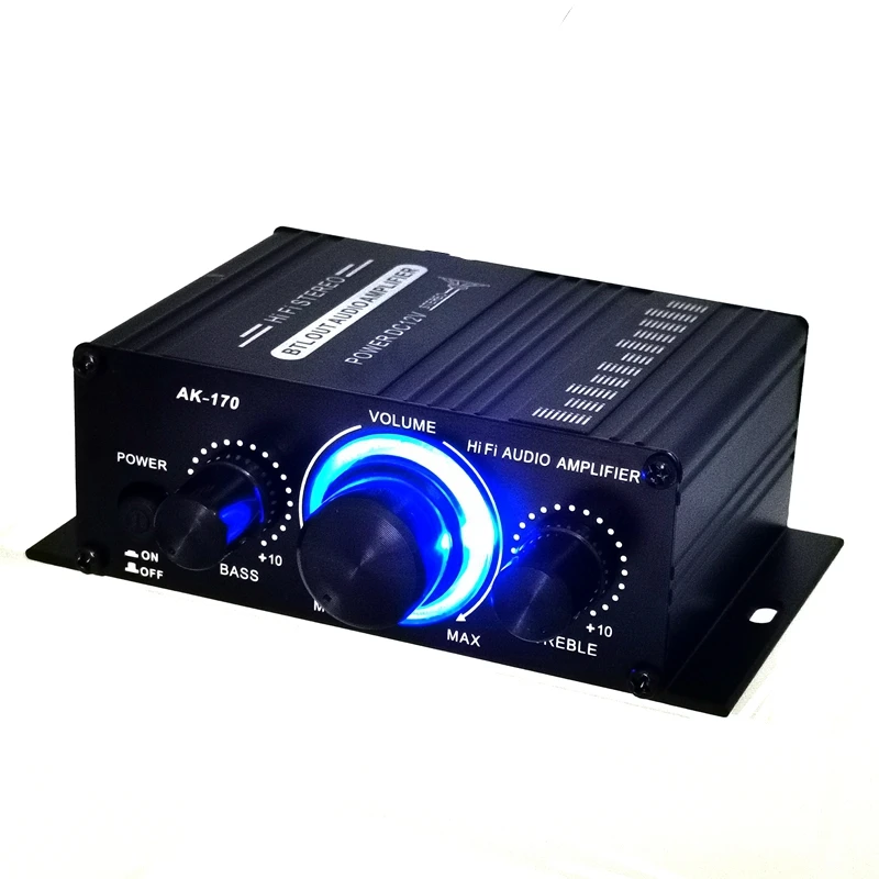 

Mini Stereo Amplifier Dc12v Dual Channel Hi-Fi Audio Player Supports Mobile Phone Dvd Input For Motorcycle Car Home Use