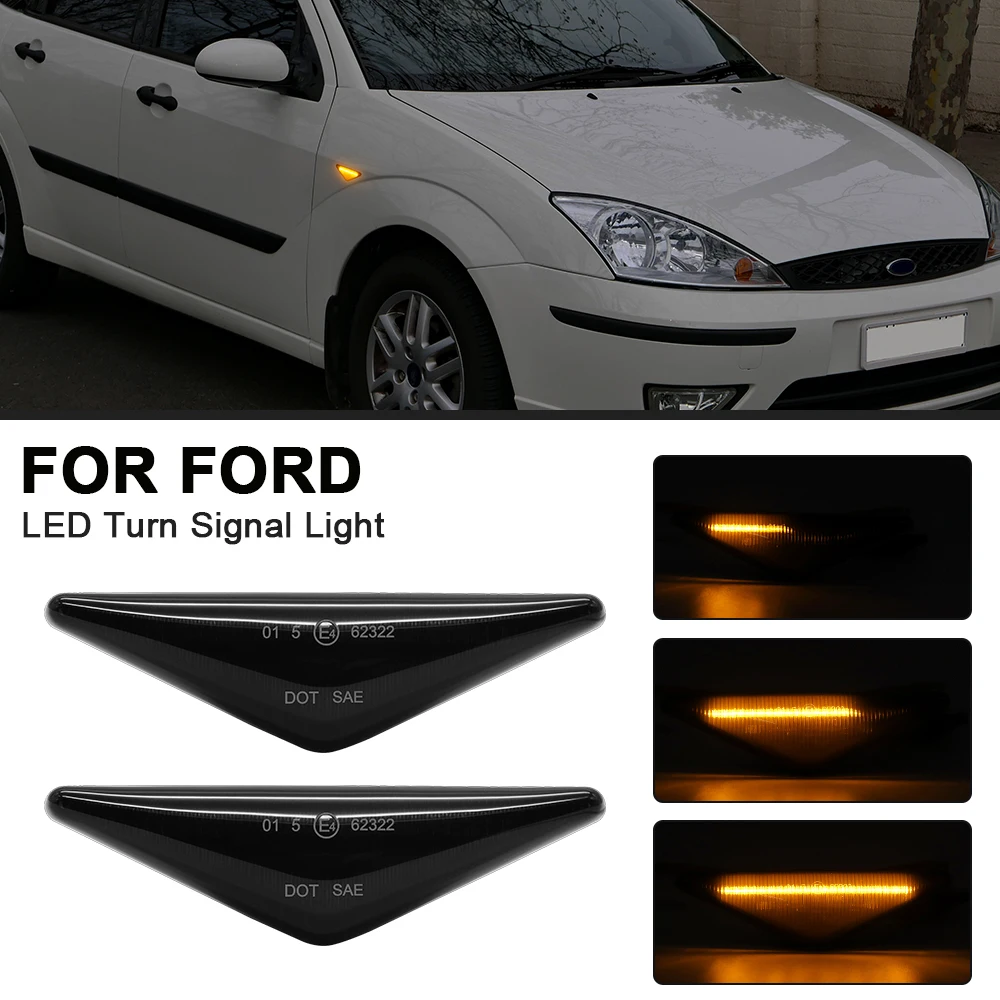 

Dynamic Side Marker LED Lights 2PCS Turn Signal Blinker Indicator Lamp For Ford Focus MK1 1998-2004 Mondeo MK3 2000-2007