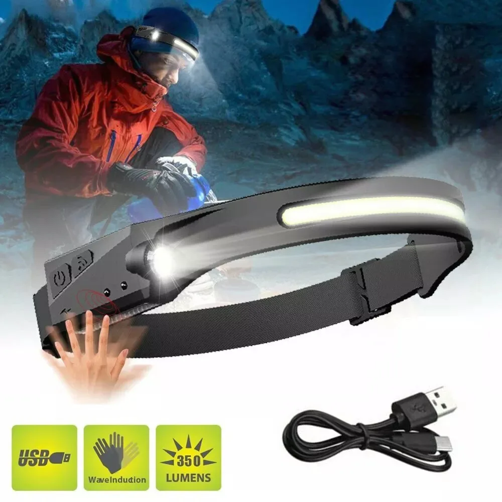 New Othemo 230 Head Light Head-mounted Rechargeable 230&deg; LED Headlamp Lighting Strong Light Night Fishing Headlight Camping head flashlight cob headlamp