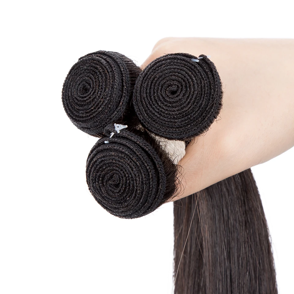 Sleek 38 Inch Straight Hair Bundles For Women X Real Hair Extensions 32 Inch Long Straight Bundles Single Synthetic