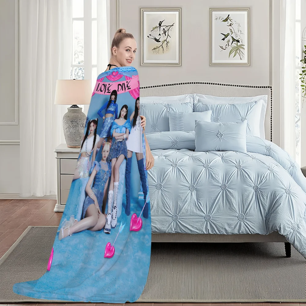 Band Warm Soft Plush Nap Blankets Sofa rug for H-HEART Living Room Office Bedroom Home I-IVE Travel Kid Gifts Flannel R-REBEL 4